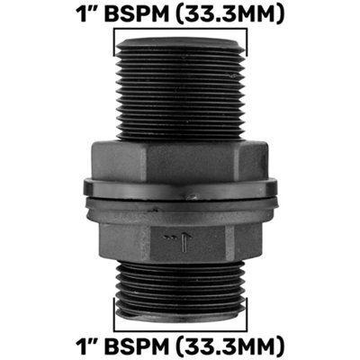 1" Bsp Male Tank Connector Water Butt Fitting With Washer from B&Q