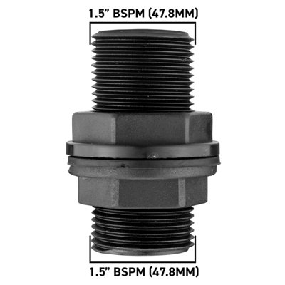 1.5 Inch Bsp Male Tank Connector With Nut And Washer Plastic Water Butt Fitting from B&Q