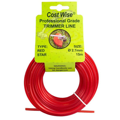 2.7mm Star Strimmer Line 15M Red Heavy Duty Trimmer Cord from B&Q