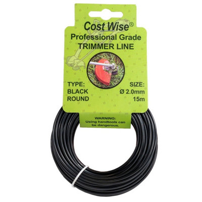 2mm Strimmer Line 15M Round Trimmer Line Black Universal Brushcutter Cord from B&Q