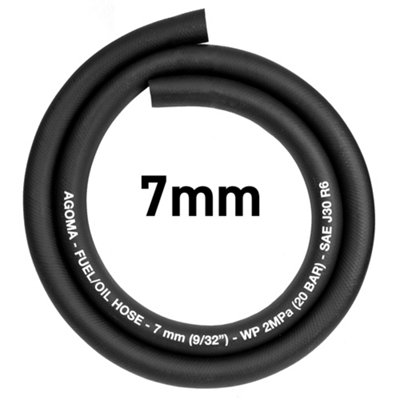 7mm Fuel 1M Hose Sae J30 R6 Nbr Braided Rubber Petrol Diesel Oil Pipe Heavy Duty from B&Q