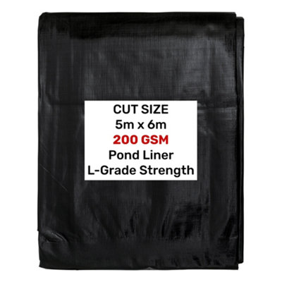 Unbranded L-Grade 200 Gsm Flexible Garden Pond LinerCut Size 5M X 6M from B&Q
