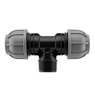 50mm Mdpe Compression Tee 1.5 Inch Bsp Male Thread Pn10 Pipe Fitting from B&Q