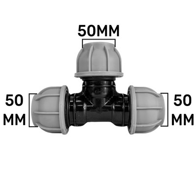 50mm Mdpe Tee Compression Fitting For Pn10 Water And Irrigation Systems from B&Q