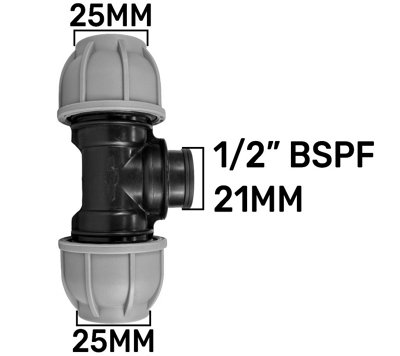 25mm Bsp Female Thread X 25mm  Pn10 from B&Q