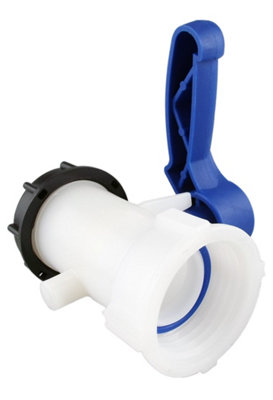 Ibc Tank Valve 75mm Female Inlet S60X6 Male Outlet Plastic Tap from B&Q
