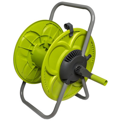  - Garden Hose Wheeled Reel With Crank And Nozzle Holder