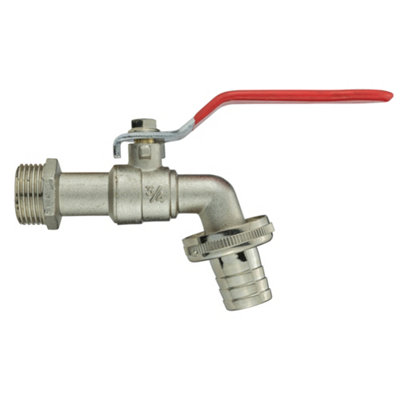 Unbranded Nickel-Plated Brass Garden Lever Tap3/4" Bsp Male Inlet With 3/4" Hose Barb Outlet207 G from B&Q