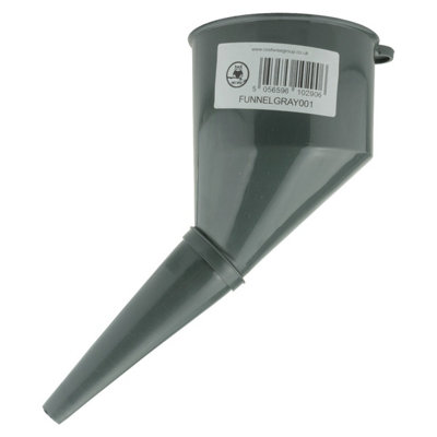  - Grey Angled Fuel Filling Funnel With Built In Mesh Filter Durable Polypropylene Lightweight 120G