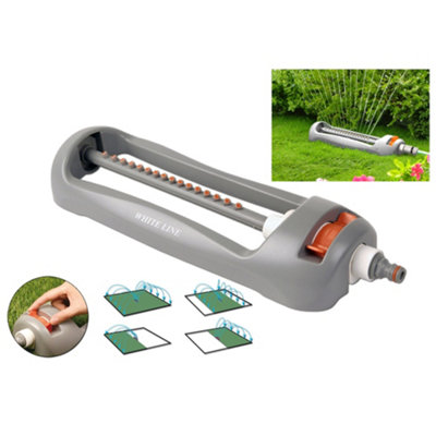 White Line Small Oscillating Lawn Sprinkler With Quick Click Lock Hose Connection And Adjustable Spray Range from B&Q