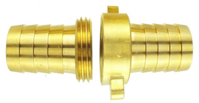 25mm Brass Swivel Hose Joiner 3 Piece Straight Barb Connector  Ends With Washer from B&Q