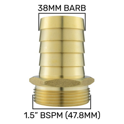 Brass Straight Joiner 38mm To 1 5 Inch Bspm X1 from B&Q