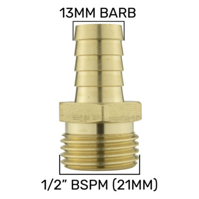 Brass Straight Joiner 13mm To 1 2 Inch Bspm X1 from B&Q