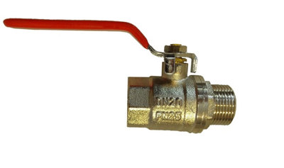 1/2" Bsp Male To Female Lever Valve Nickel Plated Brass Shut Off Valve from B&Q