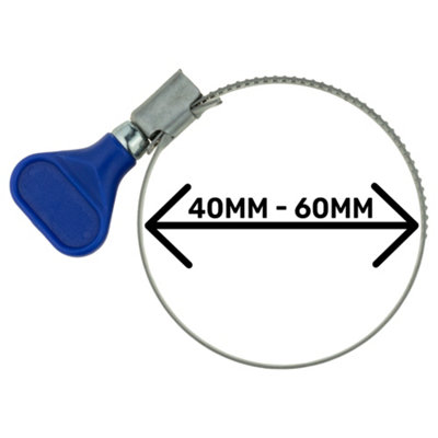 1X A2 Stainless Steel Hose Clamp 9mm Band Worm Drive 40mm 60mm  Iso9001 Manufactured from B&Q