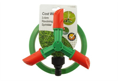 Cost Wise 3 Arm Rotating Garden Sprinkler  Adjustable Arms Quick Connect 36 M² Coverage from B&Q