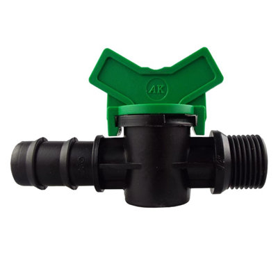 Inline Valve For 12 Inch Irrigation Pipe 16mm Barb To Bsp Thread Connector from B&Q