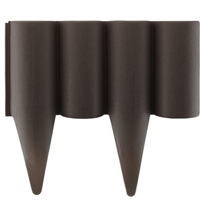 2 5M Brown Lawn Edge Palisade Garden Border Fence from B&Q