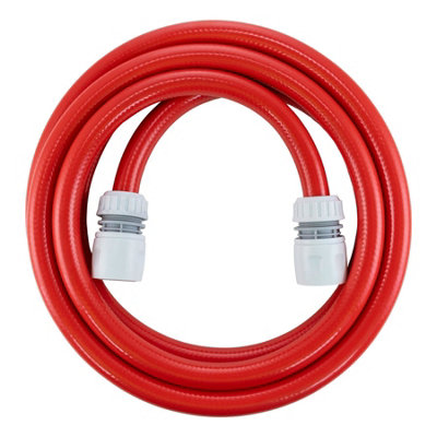 20M Heavy Duty Reinforced Red Water Hose Pipe With 2 Click Lock Connectors from B&Q