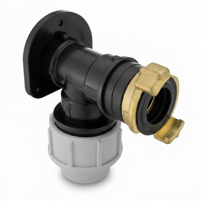  - 32mm Mdpe Wall Flange Kit With 3/4" Bspm Geka Connector