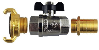  - Ball Valve Bib Butterfly Valve 1" Bspf With Geka Claw And 32mm Barb Kit