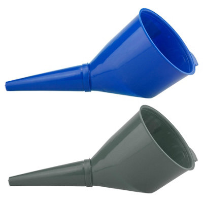  - Angled Car Fuel Funnel With Filter Kit 2 Pack Gray And Blue