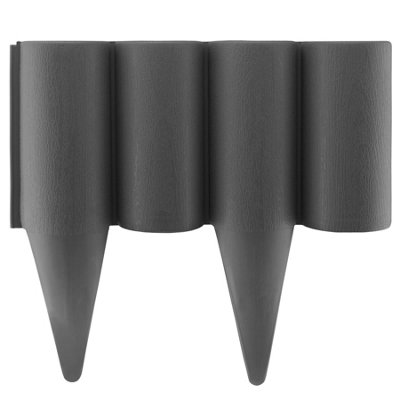 Gray Lawn Edge Wood Effect Palisade Garden Border 2.5M 8 Boxes from B&Q