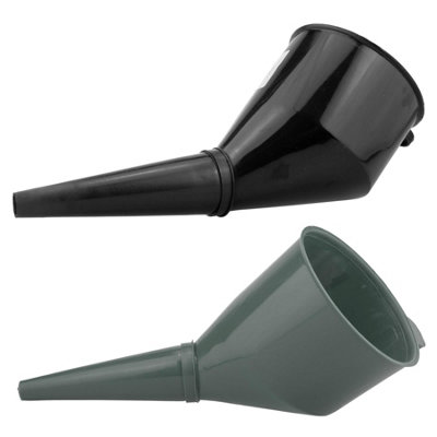  - Angled Car Fuel Funnel Set With Built In Filter For Petrol Diesel And Oil 2 Pack