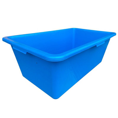 Ktkp90 Rectangular Bucket Blue 90 Litre Heavy Duty Pvc Construction Mixing Tub from B&Q