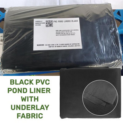 Pvc Black Pond Liner With Underlay 2.5M X 3M Durable Waterproof Garden Pond Base from B&Q