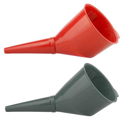  - Red And Grey Angled Car Fuel Funnel With Filter Set