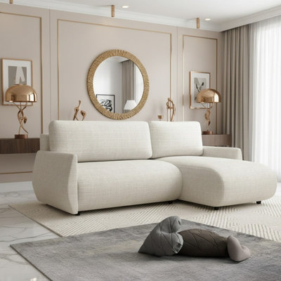 Forest D Corner Sofa Bed Modern Design Has Dl Folding System Storage Box And Universal Layout Cream