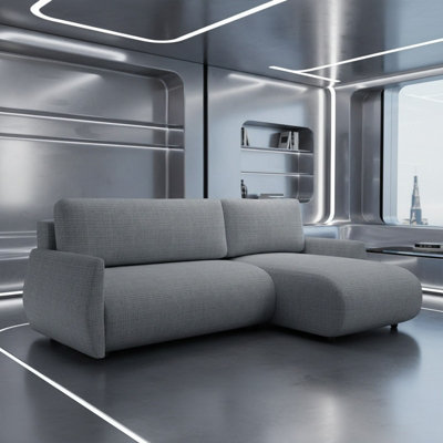 Forest D Corner Sofa Bed Modern Design Has Dl Folding System Storage Box And Universal Layout Grey
