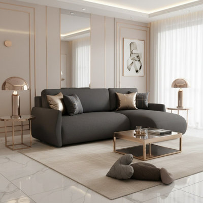 Forest D Corner Sofa Bed Modern Design Has Dl Folding System Storage Box And Universal Layout Black