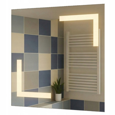  - Led Bathroom Mirror 90X80Cm Backlit Illuminated Frameless Aries