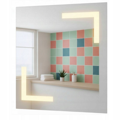  - Led Bathroom Mirror 90X100Cm Backlit Illuminated Frameless Aries