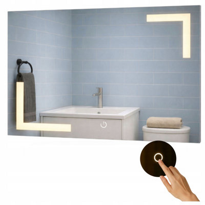  - Led Bathroom Mirror 50X80Cm Backlit Touch Sensor Dimmable Frameless Aries