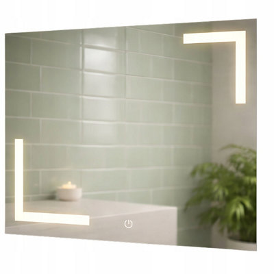  - Led Bathroom Mirror 90X70Cm Backlit Touch Sensor Dimmable Frameless Aries