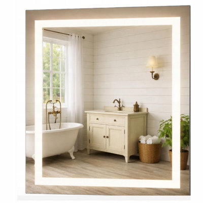  - Led Bathroom Mirror 90X90Cm Backlit Illuminated Frameless Luna