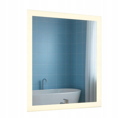  - Led Bathroom Mirror 70X80Cm Backlit Illuminated Frameless Taurus