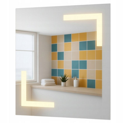  - Aries Frameless Led Bathroom Mirror 90X100CmBacklit Illuminated