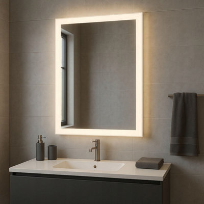  - Taurus Frameless Led Bathroom Mirror 60X70CmBacklit Illuminated