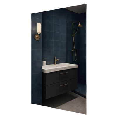  - Vela Frameless Bathroom Mirror 50X70CmSilver GlassPolished Edge