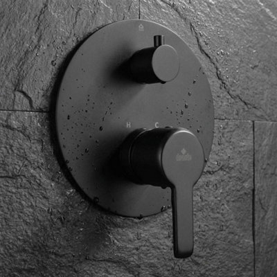 Deante Concealed Shower Tap Handshower/rainfall Switch Matte Black Galvanised Brass from B&Q