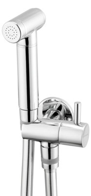 Deante Chrome Finished Brass Bidet Tap Expendable Handle 1.5M Hose Angled Connection from B&Q