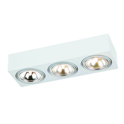 B&Q -  Luminosa Rodos Triple Surface Mounted Downlight White Structure