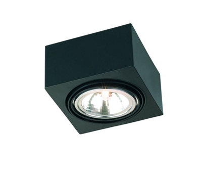 B&Q -  Luminosa Rodos Single Surface Mounted Downlight Black Structure