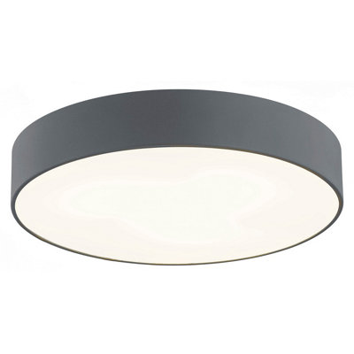 Luminosa Lighting Luminosa Darling 45Cm Flush Ceiling 3 Light Dark-Grey Structure from B&Q