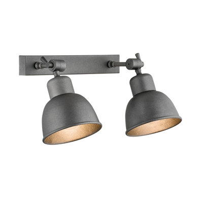 Luminosa Lighting Luminosa Eufrat Twin Dome Wall Lamp Anthracite Structure from B&Q