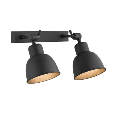 Luminosa Lighting Luminosa Eufrat Twin Dome Wall Lamp Black Structure from B&Q